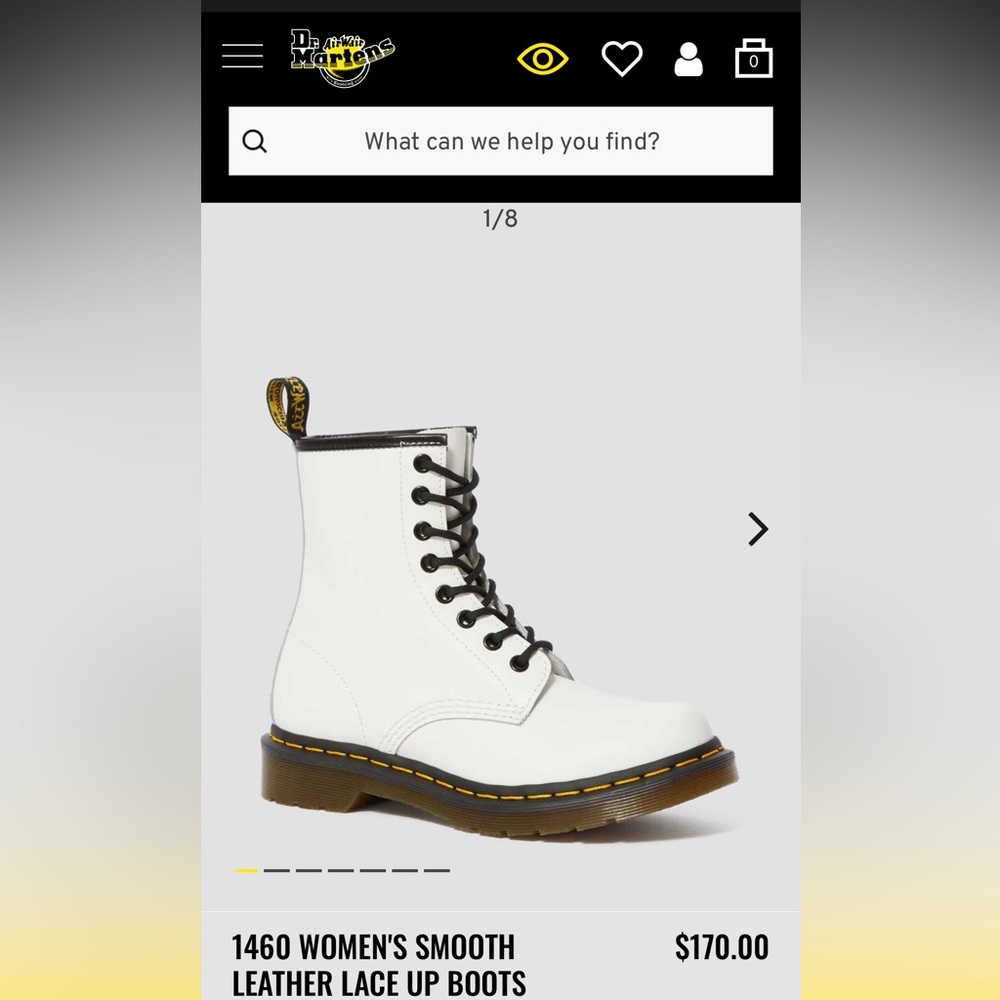 Women’s Dr. Martens 1460 Smooth Combat Boots Size 8